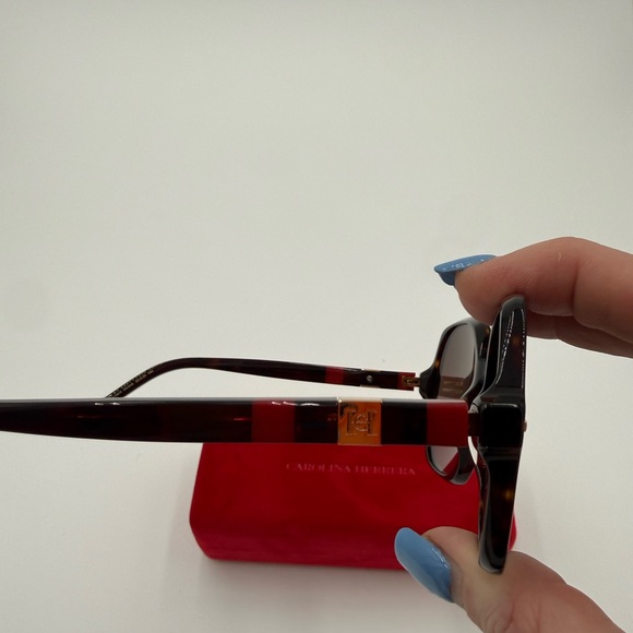 Carolina Herrera Black Sunglasses with Red Accents main image 10